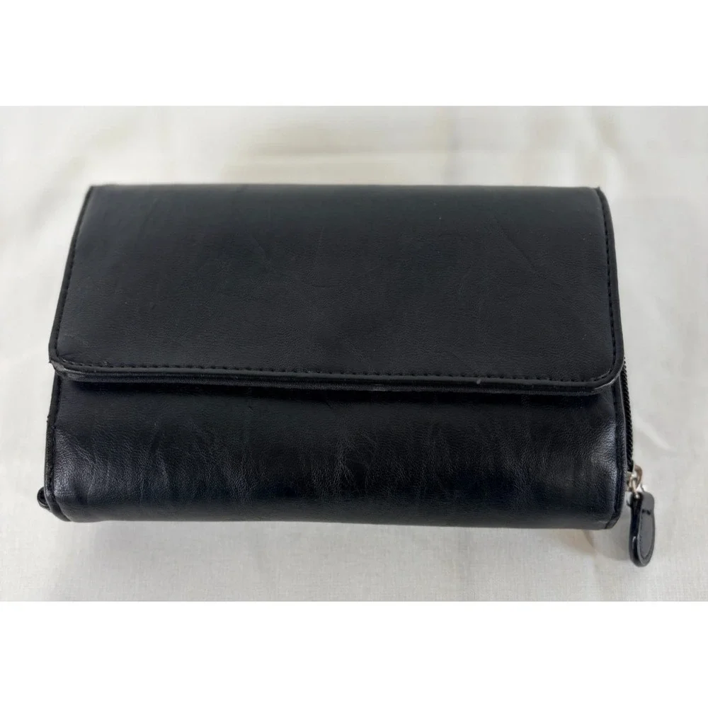 Safe Keeper Black Zip Around Wallet Organizer Clutch Multi Card Coin Pocket